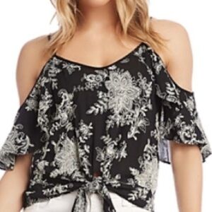 Karen Kane Floral Embroidered Off-Shoulder Blouse